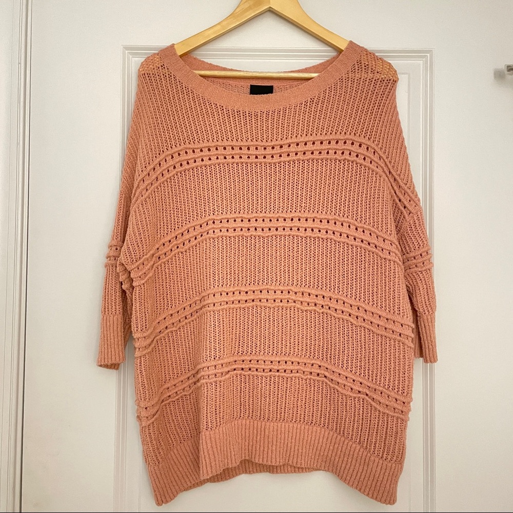 Pink, stretchy sweater